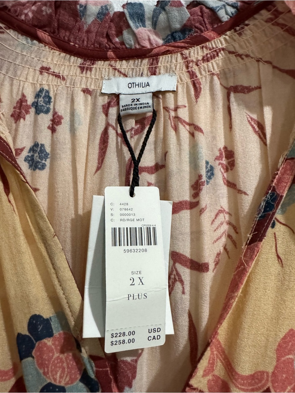 Anthropologie Floral Tiered Maxi Dress in Rust and Cream - Picture 2 of 4